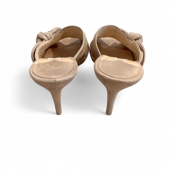 Jimmy Choo Vintage Metallic Champagne Suede Vintage Heels Size 37 & 1/2 - Picture 6 of 8